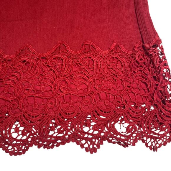 Andree By Unit Red Boho Lacy dress style#91256 - Picture 3 of 5